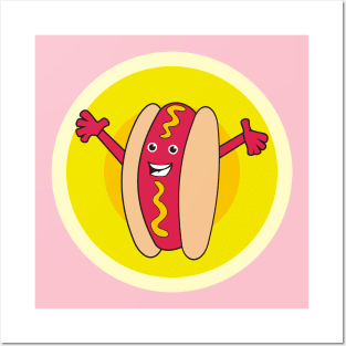 Happy Hot Dog Posters and Art